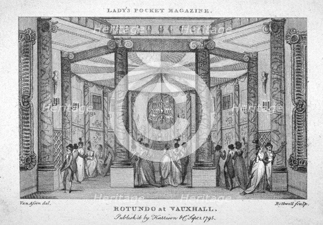 Interior view of the Rotunda at Vauxhall Gardens, Lambeth, London, 1795. Artist: Thomas Rothwell