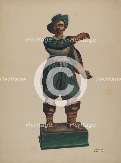 Cigar Store Figure, c. 1937. Creator: Florian Rokita.