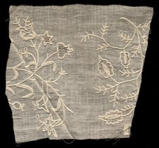 Embroidered Fragment, 18th-19th century. Creator: Unknown.