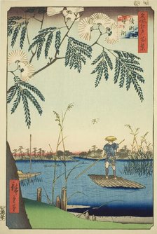 Ayase River and Kanegafuchi (Ayasegawa Kanegafuchi), from the series "One Hundred..., 1857. Creator: Ando Hiroshige.