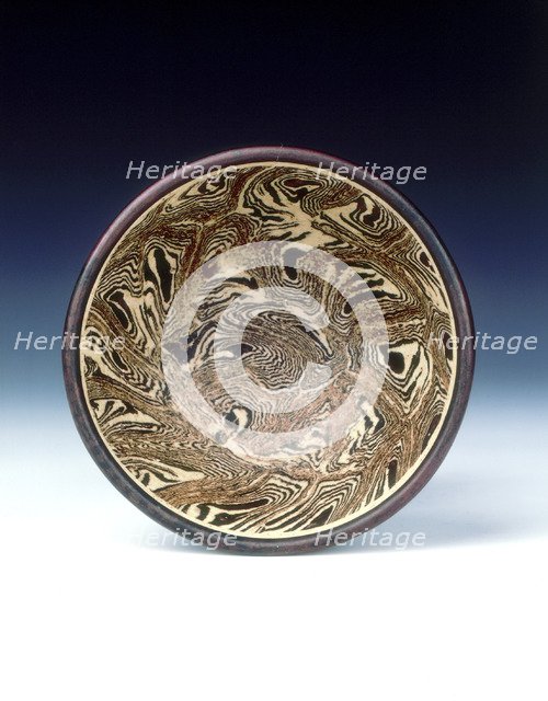 Black and white marbleware bowl, Northern Song dynasty, China, 11th century. Artist: Unknown