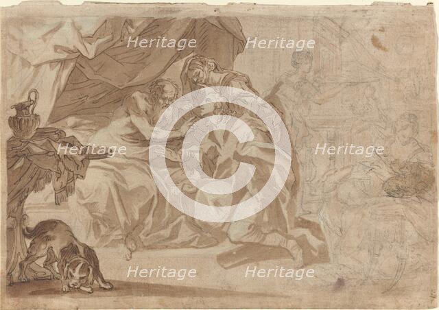 Jacob and Rebecca before Isaac [recto], early 18th century. Creator: Unknown.