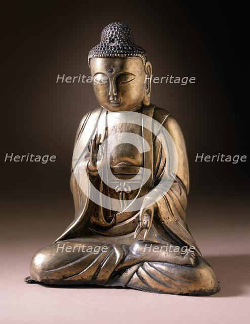 Seated Buddha, Probably Amitabha (Amit'abul), the Buddha of the Western..., 15th-early 16th century. Creator: Unknown.