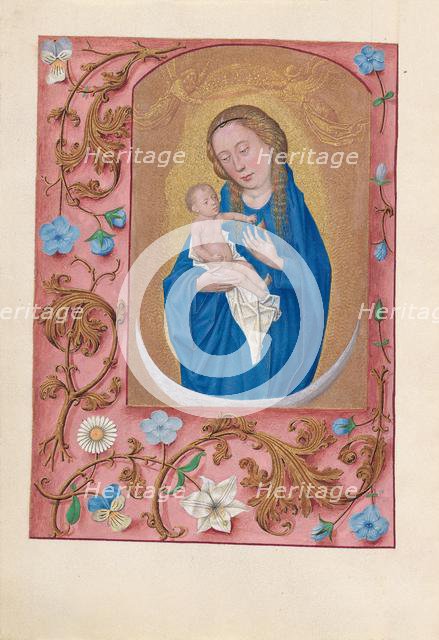 Hours of Queen Isabella the Catholic, Queen of Spain: Fol. 159v, Woman Clothed in the Sun, c1500. Creator: Master of the First Prayerbook of Maximillian (Flemish, c. 1444-1519); Associates, and.