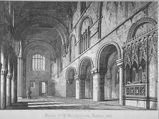 Interior view of St Bartholomew's Priory, Smithfield, City of London, 1818. Artist: John Coney