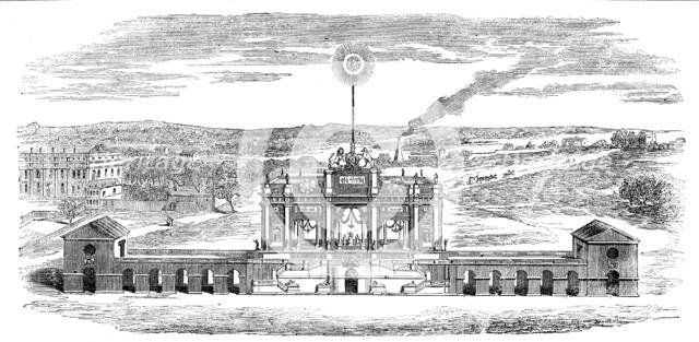 Temple erected for the Display of Fireworks in the Green-Park, to Celebrate the Peace of Aix-La-Chap Creator: Unknown.