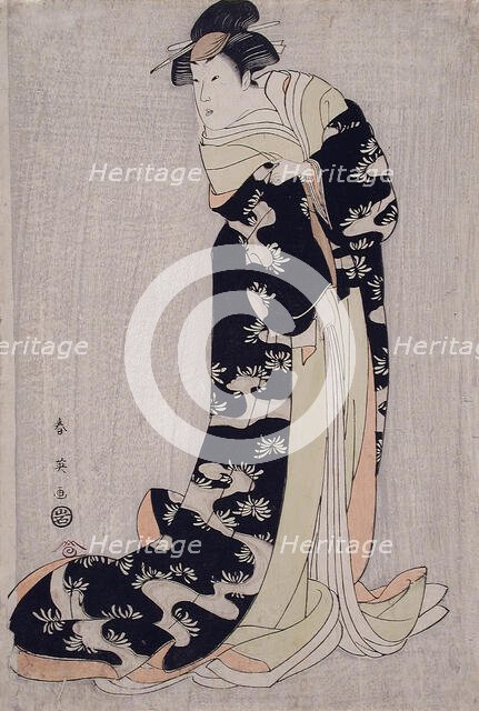 Segawa Kikunojo III in a Female Role, between circa 1790 and circa 1795. Creator: Katsukawa Shun'ei.