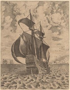 Armed Four-Master Sailing towards a Port, 1565. Creator: Frans Huys.