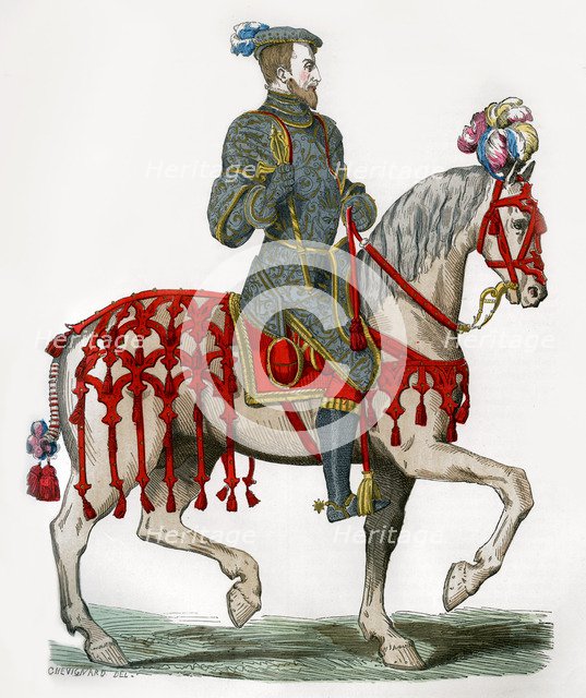 Henry II of France, as captain of the light cavalry, 16th century (1882-1884). Artist: Unknown