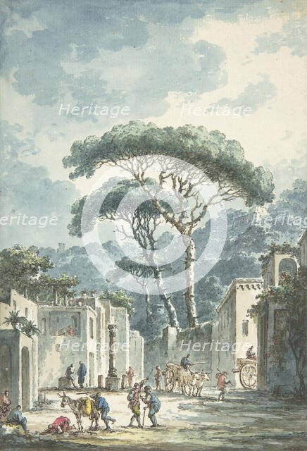 Road Leading to the Grotto of Posillipo, 18th century. Creator: Claude Louis Chatelet.