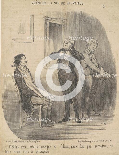 Fidèles aux vieux usages ..., 19th century. Creator: Honore Daumier.