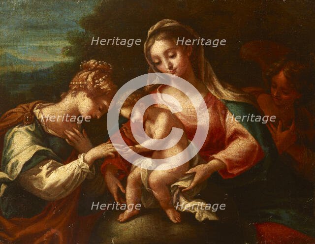 Mystic Marriage of Saint Catherine, 17th century. Creator: Francesco Perezzoli.