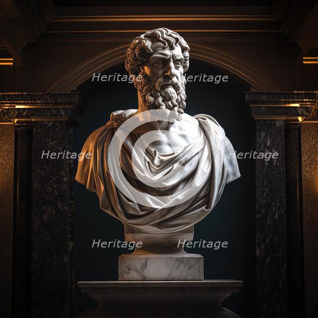 AI Image - Bust of Plato, 2023. Creator: Heritage Images.