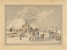 Winter landscape, 1794-1854. Creator: Haatje Peters Oosterhuts.