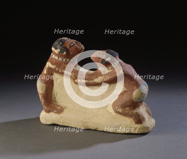 Model of wrestlers, late XIIth dynasty - XIIIth dynasty (c1800 BC-1700 BC). Artist: Unknown.