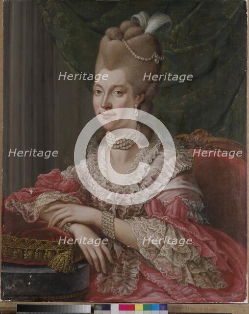 Portrait of Princess Charlotte of Mecklenburg-Strelitz (1744-1818), Queen..., Between 1772 and 1785. Creator: Schweickhardt, Heinrich Wilhelm (1747-1797).
