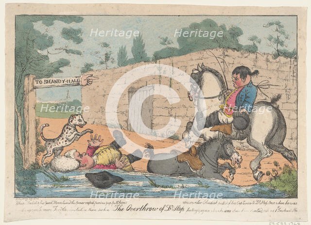 The Overthrow of Dr. Slop (Tristram Shandy), 1800-20. Creator: Unknown.