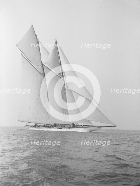 The 380 ton A Class schooner 'Margherita' sailing close-hauled, 1913. Creator: Kirk & Sons of Cowes.