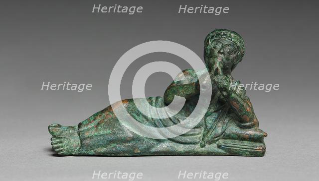 Vessel Ornament of Reclining Flutist, probably 400-375 BC. Creator: Unknown.