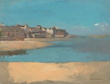 Village by the Sea in Brittany, c. 1880. Creator: Odilon Redon.
