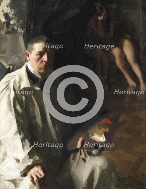 Self-portrait, 1896. Creator: Anders Leonard Zorn.