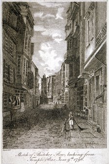 Butcher Row, Westminster, London, 1796.                                         Artist: Edward Dayes