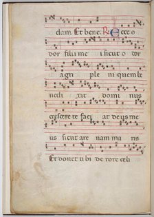 Leaf 8 from an antiphonal fragment (verso), c. 1275. Creator: Unknown.