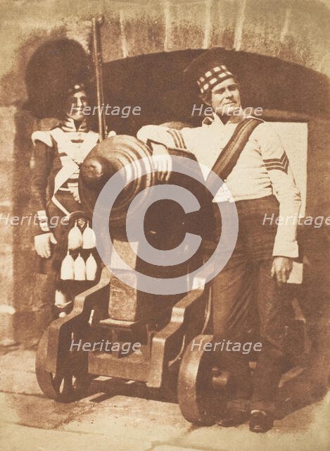 The Porthole / Sergeant and Private of the 42nd Gordon Highlanders, Edinburgh Castle, 1843-47. Creators: David Octavius Hill, Robert Adamson, Hill & Adamson.