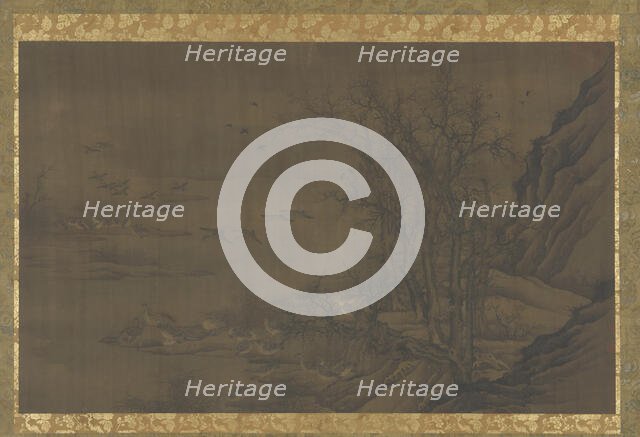 Geese at Dawn on a Misty River, 15th century. Creator: Unknown.