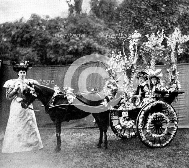 Children's Floral Fête, Royal Botanical Society's Gardens, Regent's Park:...pony and trap, 1895. Creator: Russell & Sons.