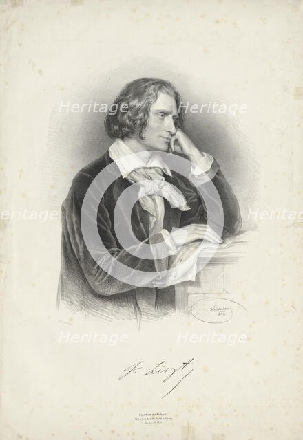 Portrait of the Composer Franz Liszt (1811-1886), 1846. Creator: Kriehuber, Josef (1800-1876).
