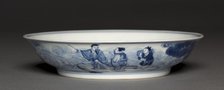 Dish with Laozi Riding a Water Buffalo (interior); Pavilion and Immortals in Rocky Landscape..., 172 Creator: Unknown.