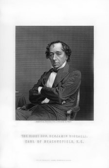 Benjamin Disraeli, 1st Earl of Beaconsfield, English statesman and literary figure, (1893).Artist: Mayall
