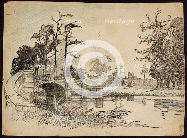 Cranford Park Bridge, Hillingdon, London, 1892-1933 Artist: Charles George Harper.