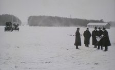 Ryabushinsky brothers inspecting building site for the AMO Factory, 1915.