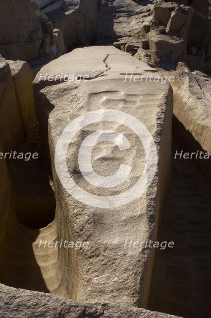 Unfinished obelisk in a granite quarry, Aswan, Egypt, 2021.  Creator: Unknown.