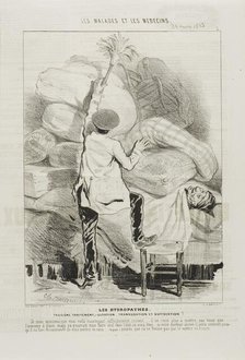 The Hydropaths: Third Treatment (plate 3), 1843. Creator: Charles Emile Jacque.
