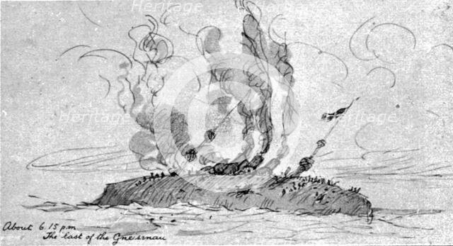 ''La Victoire Britannique des Iles Falkland; Le "Gneisenau" coule vers six heures', 1914. Creator: Unknown.