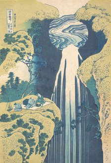 The Amida Falls in the Far Reaches of the Kisokaido Road (Kisoji no oku Amida-ga-taki)..., ca. 1827. Creator: Hokusai.