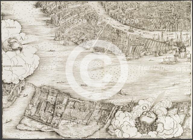View of Venice [lower left block], 1500. Creator: Jacopo de' Barbari.
