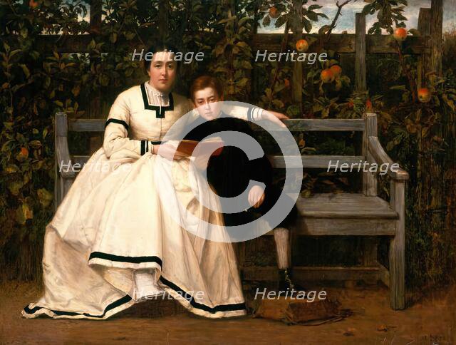 In The Garden at Auchlunies, 1870. Creator: George Reid.