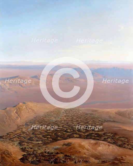 Panoramic View of the Capture of the Smala of Abd El-Kader, 16 May 1843. Artist: Fort, Jean-Antoine-Siméon (1793-1861)