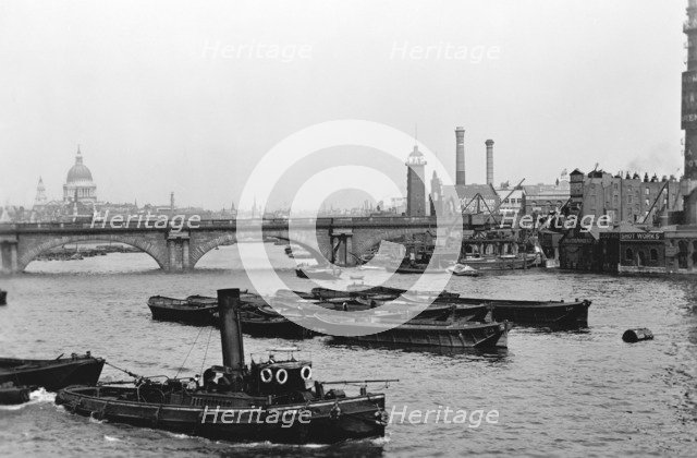 Waterloo Bridge and the South Bank, London. Artist: Unknown