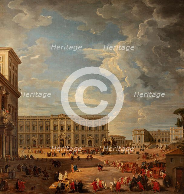 View of the Piazza del Quirinale, 1733. Creator: Pannini (Panini), Giovanni Paolo (1691-1765).