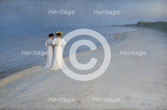 Quiet evening on Skagen's Southern Beach, 1893. Creator: Krøyer, Peder Severin (1851-1909).