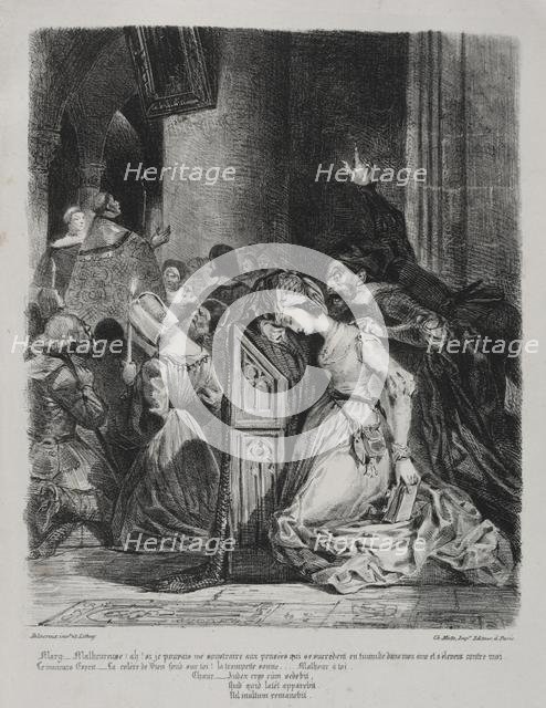 Illustrations for Faust: Marguerite at church, 1828. Creator: Eugène Delacroix (French, 1798-1863); Chez Ch. Motte, Éditeur, distributed by Chez Sautelet, Libraire.