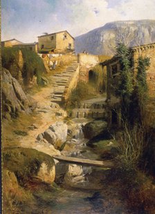  'Village by the river' by Josep Armet.