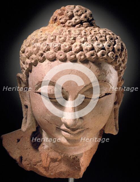 Head of Buddha Shakyamuni, between 375 and 400. Creator: Unknown.
