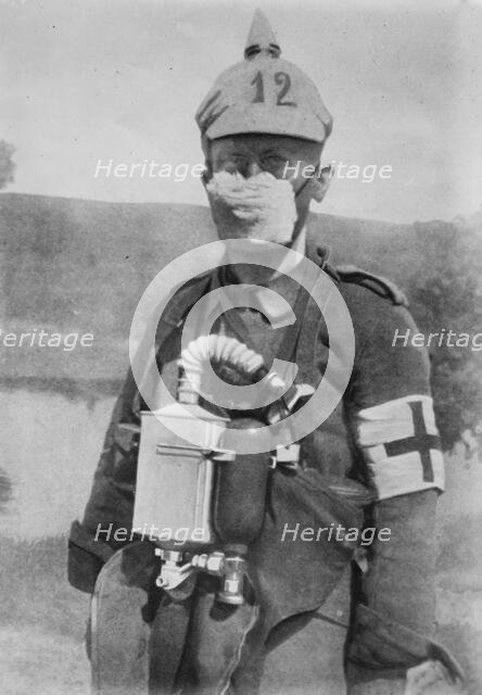 German Protection against gas bombs, between c1910 and c1915. Creator: Bain News Service.