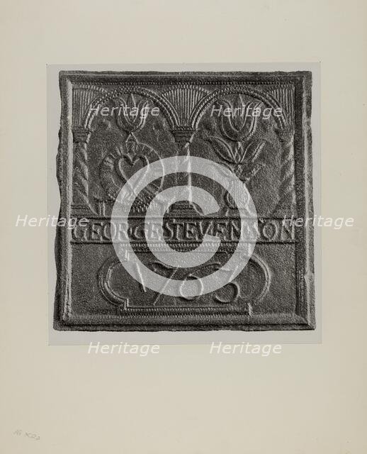 Stove Plate, c. 1942. Creator: Unknown.